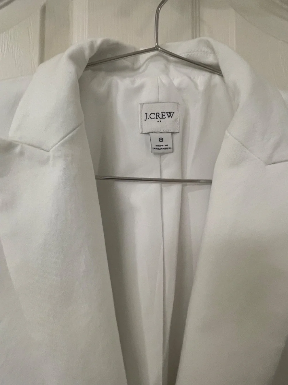J Crew white cotton stretch twill blazer size 8 women’s